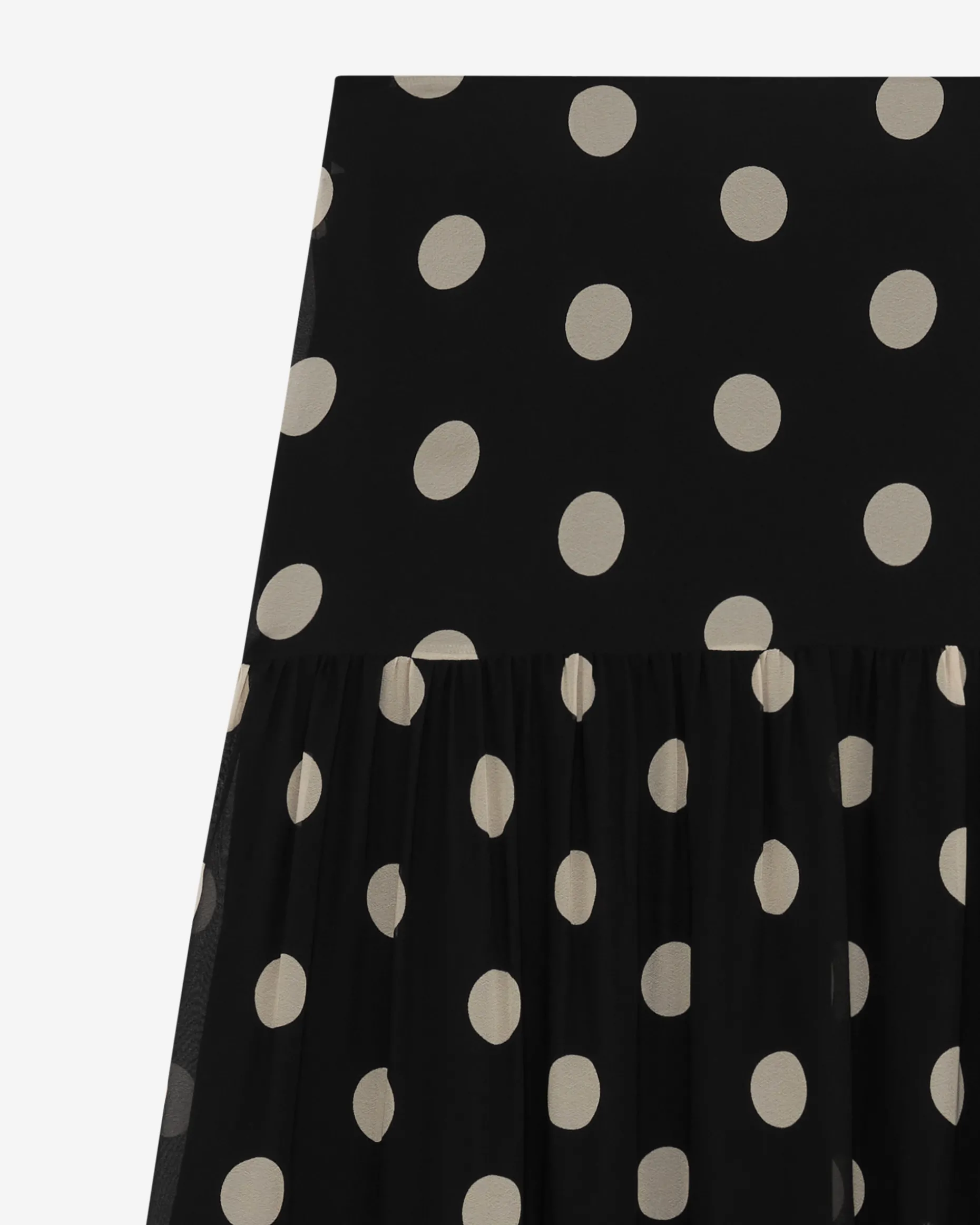 Jupe longue imprimé pois noire