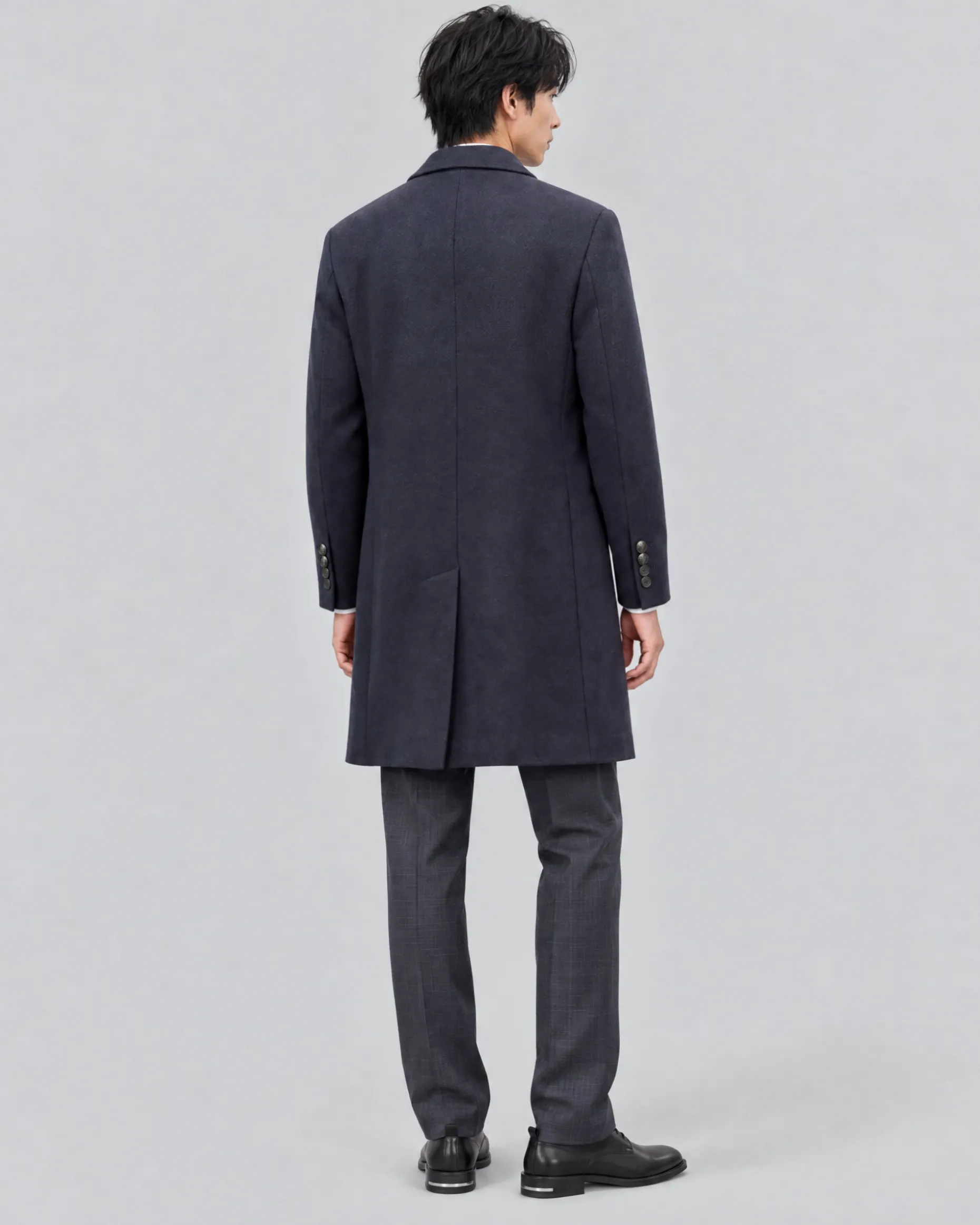 Manteau col cranté marine