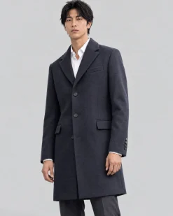 Manteau col cranté marine