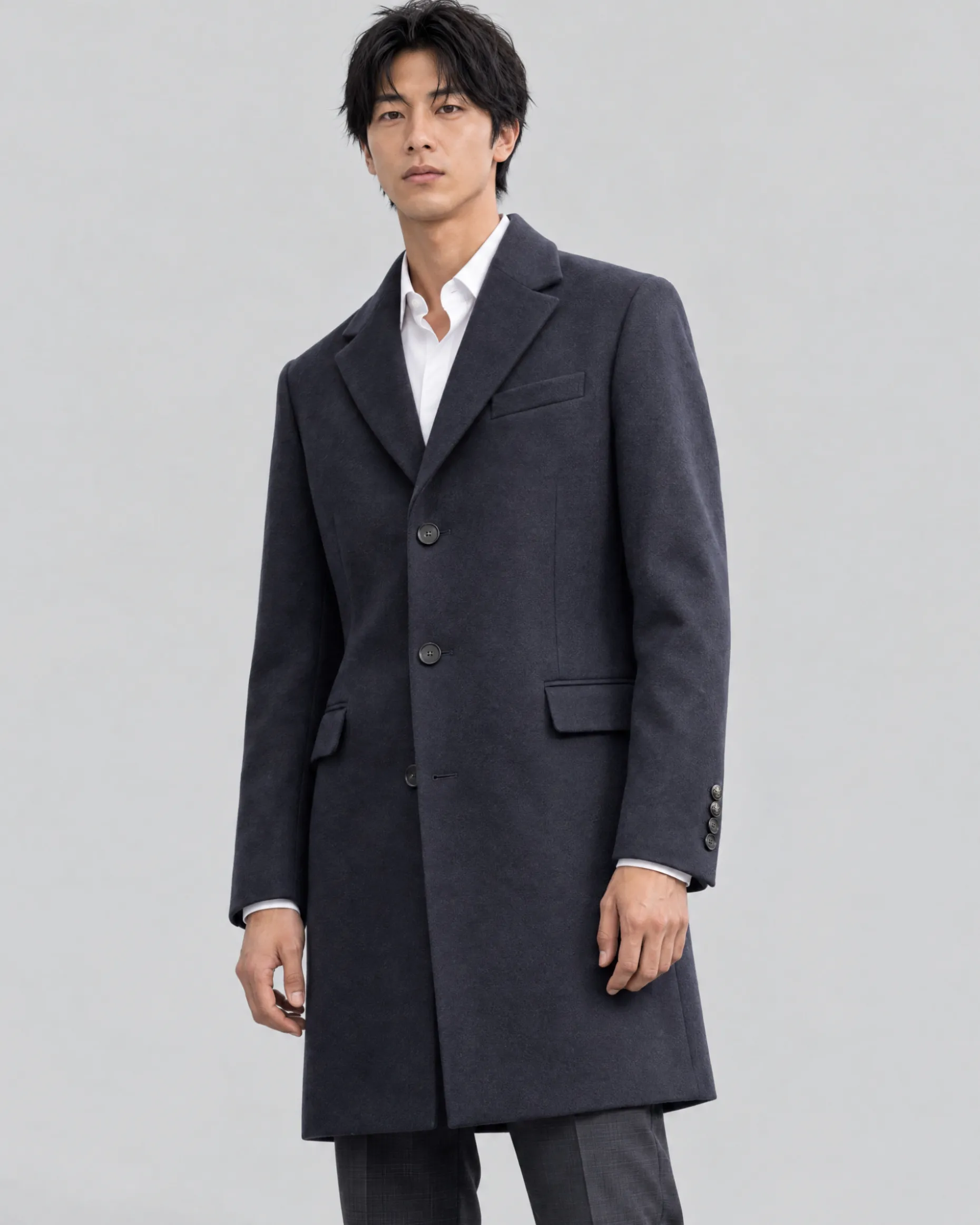 Manteau col cranté marine