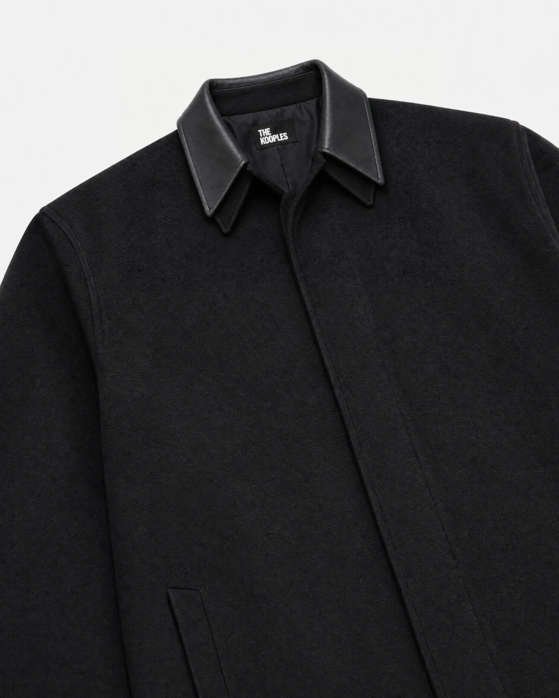 Manteau col cuir noir