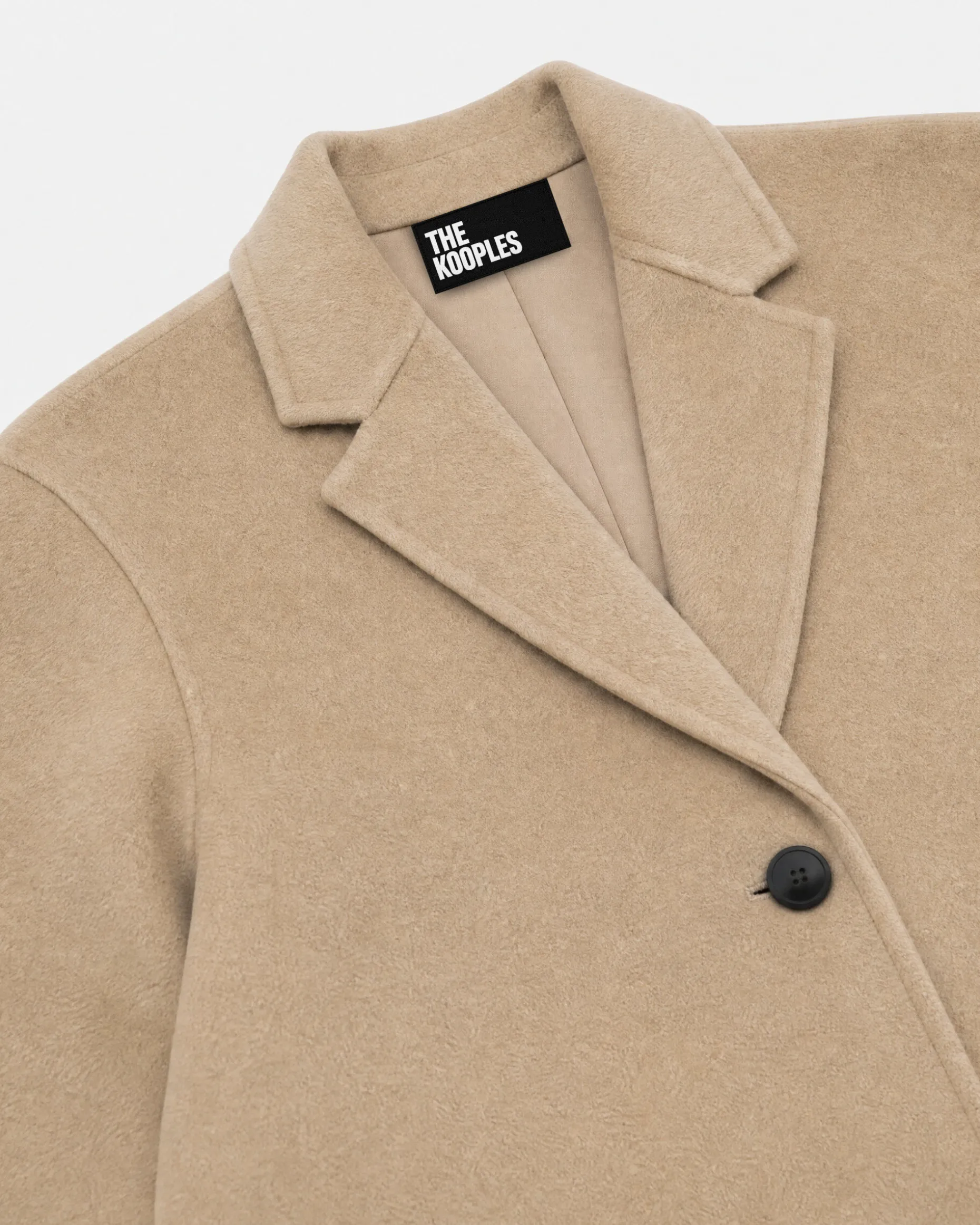 Manteau double face en laine mélangée beige