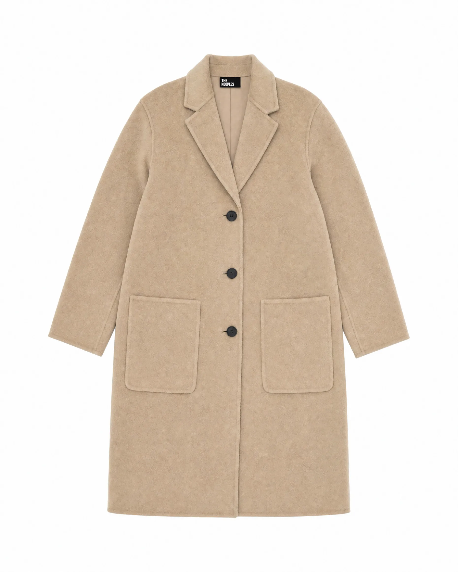 Manteau double face en laine mélangée beige