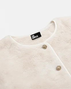 Manteau en fausse fourrure ecru