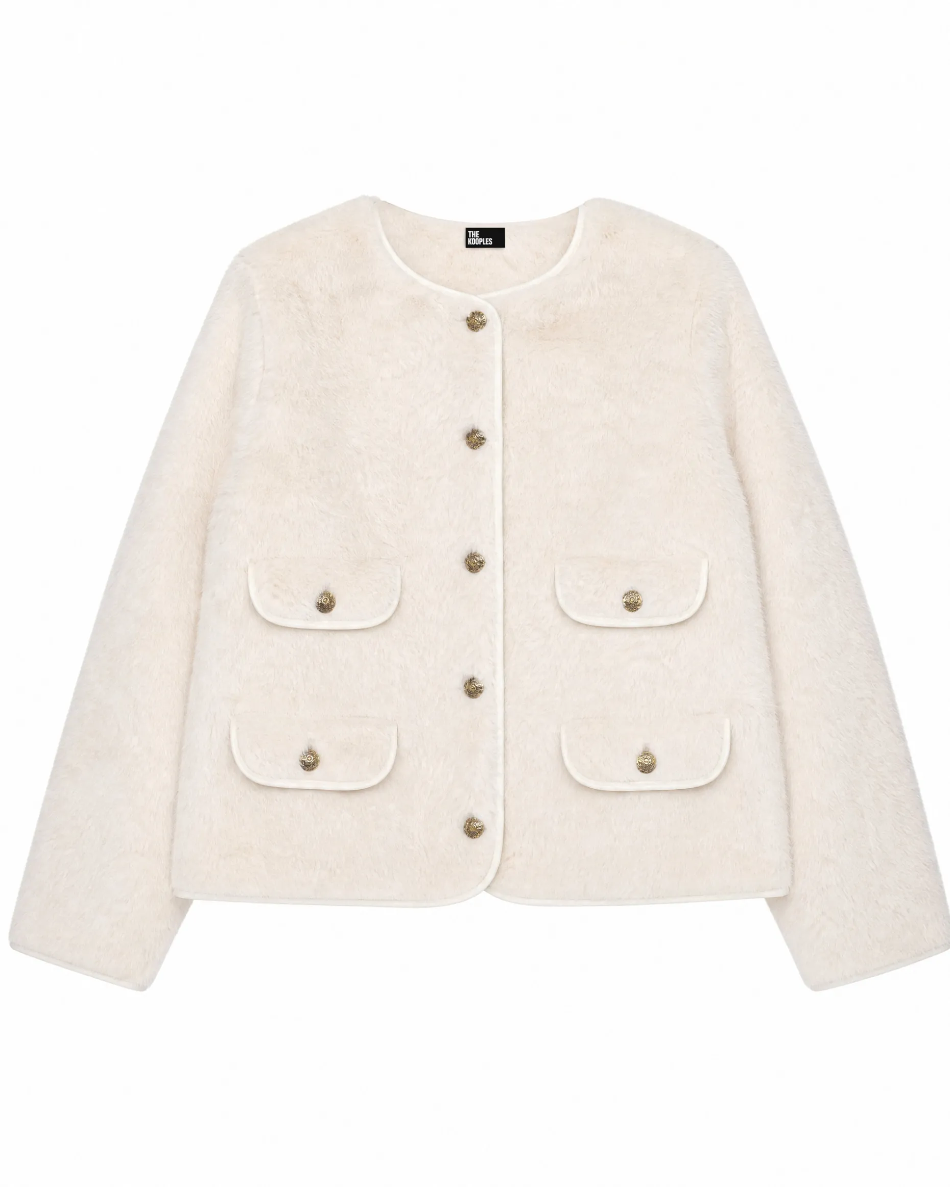 Manteau en fausse fourrure ecru
