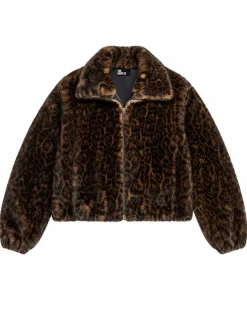 Manteau en fausse fourrure imprimé léopard