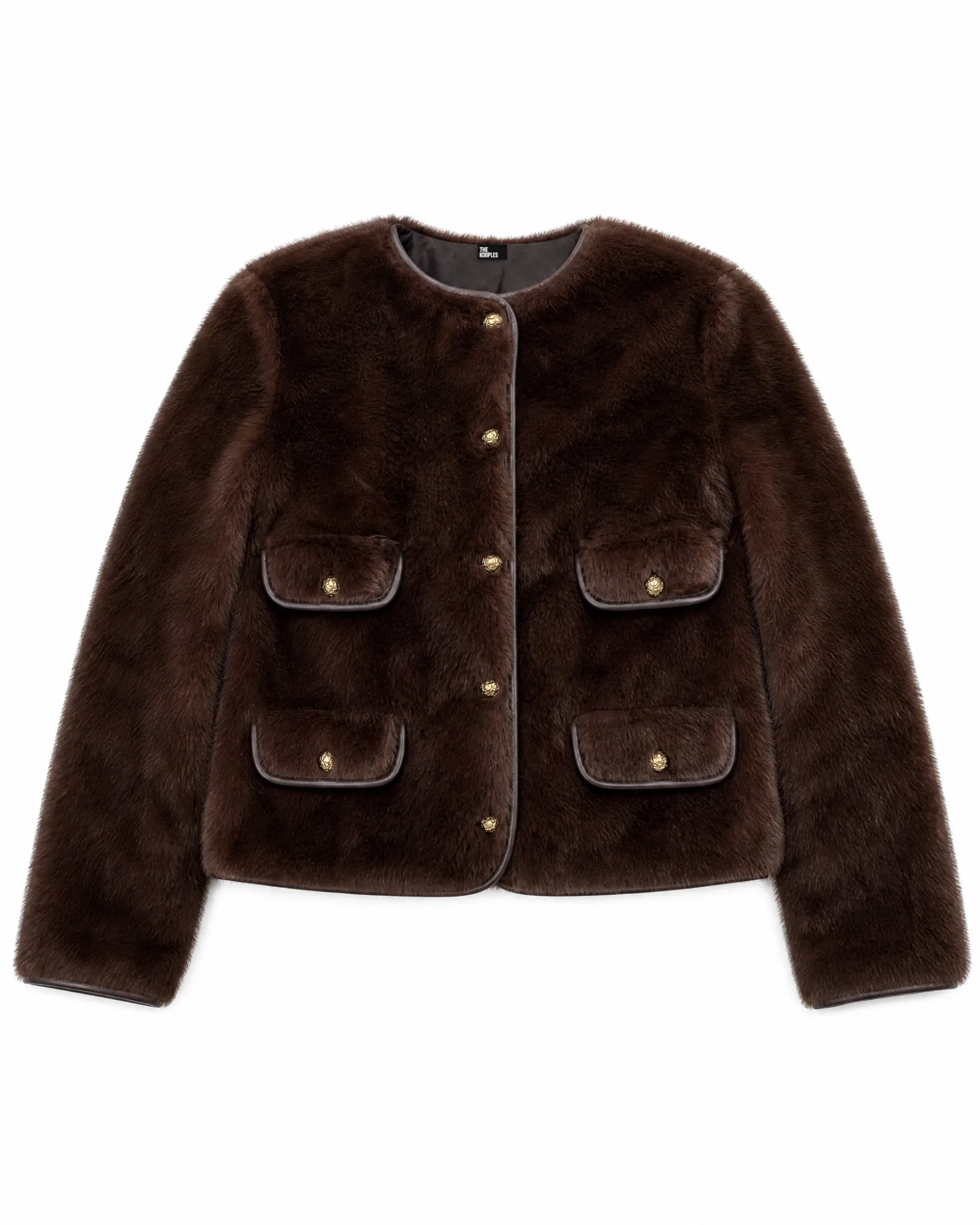 Manteau en fausse fourrure marron