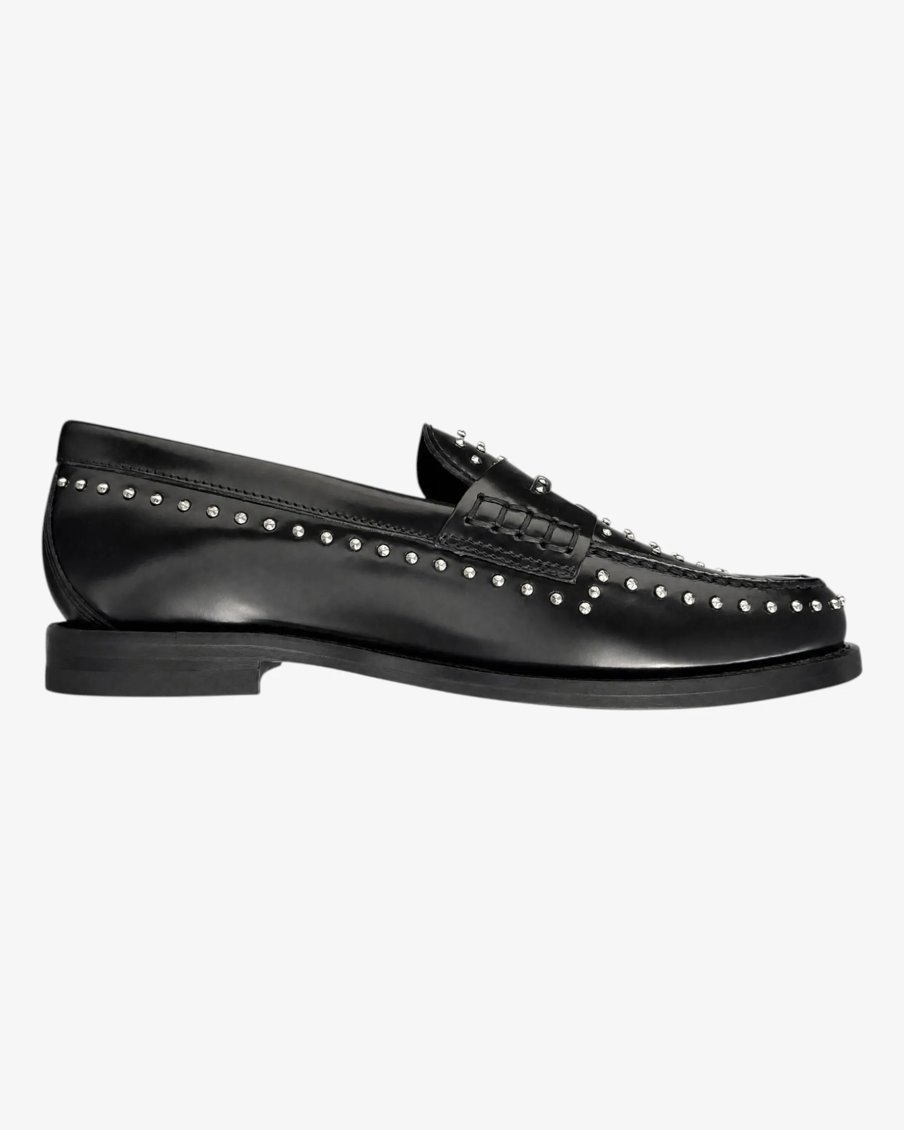 Mocassins à studs en cuir noirs
