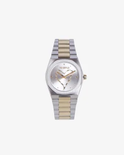Montre avec coeur dorée et argentée
