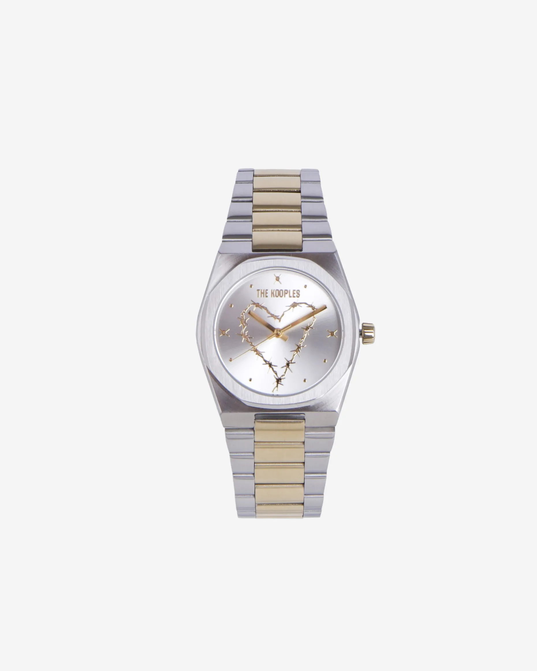 Montre avec coeur dorée et argentée