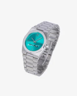 Montre What Is argentée cadran vert