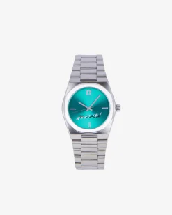 Montre What Is argentée cadran vert