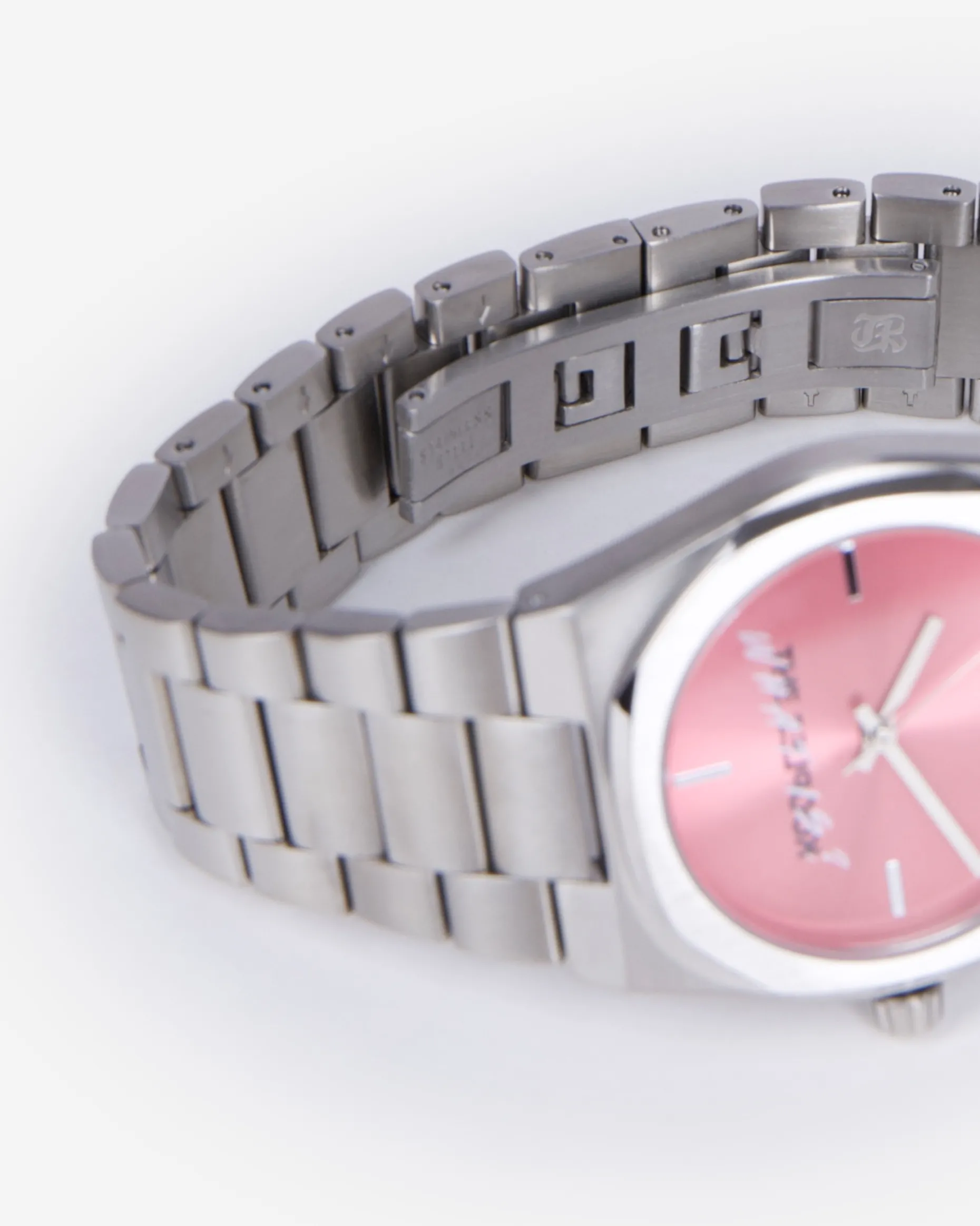 Montre What Is argentée cadran rose