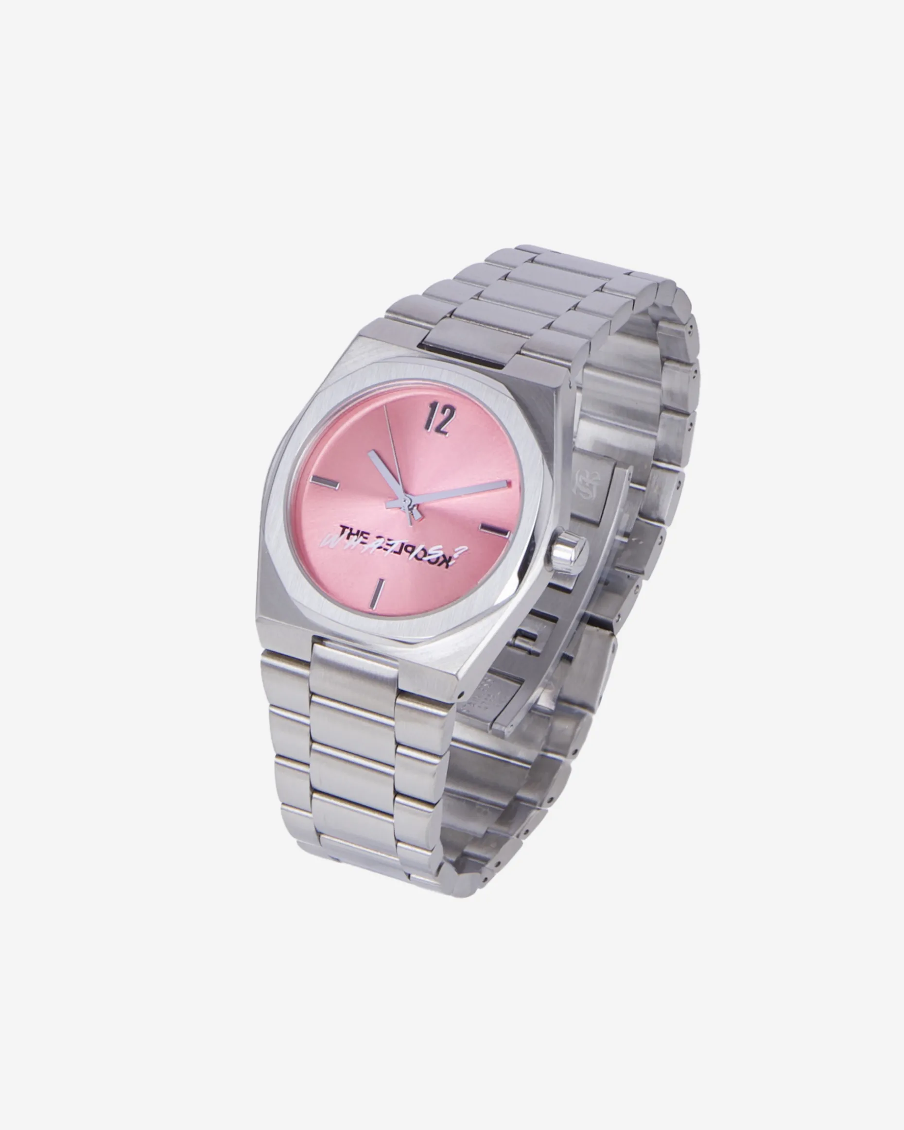 Montre What Is argentée cadran rose
