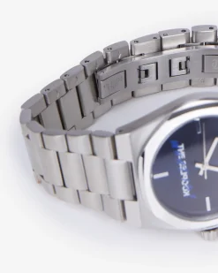 Montre What Is argentée cadran bleu