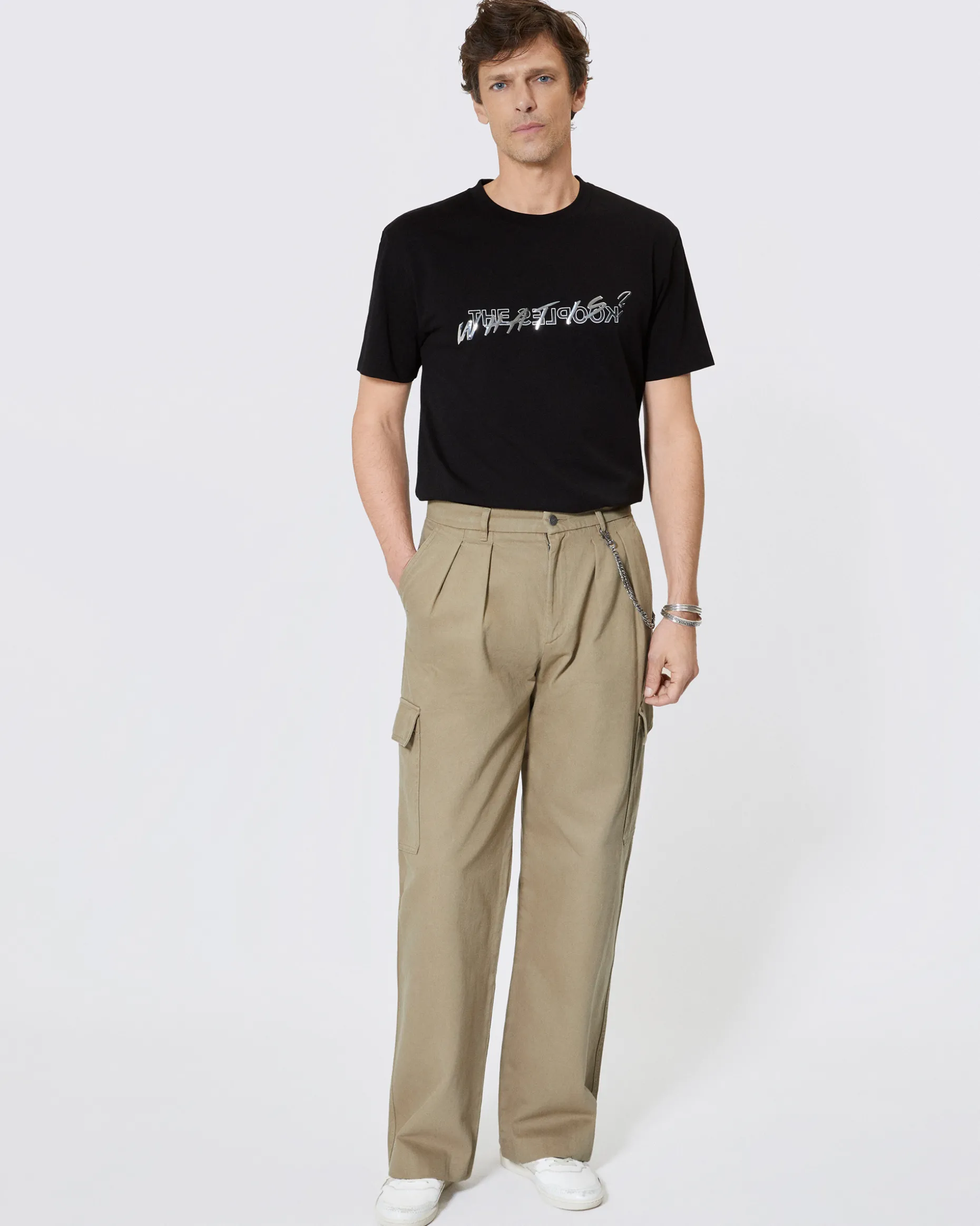 Pantalon cargo beige