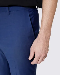 Pantalon de costume ajusté bleu