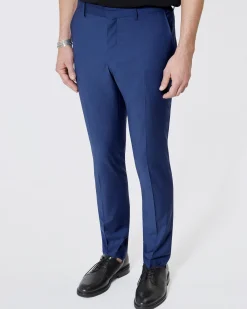 Pantalon de costume ajusté bleu