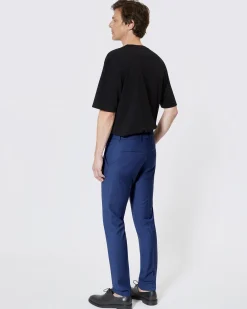 Pantalon de costume ajusté bleu