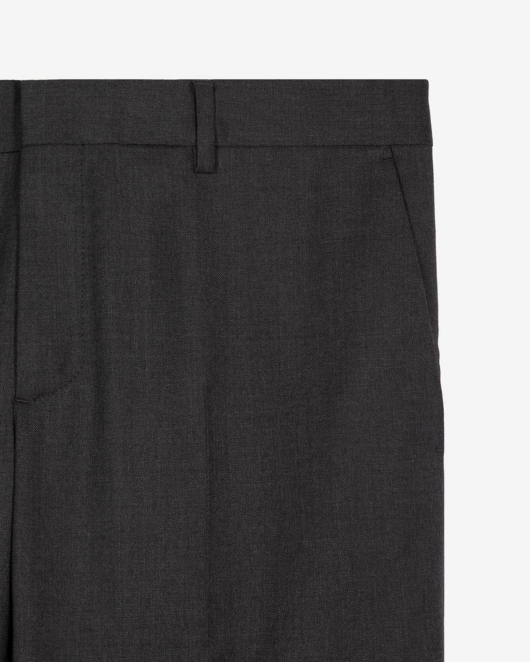 Pantalon de costume ajusté en laine gris