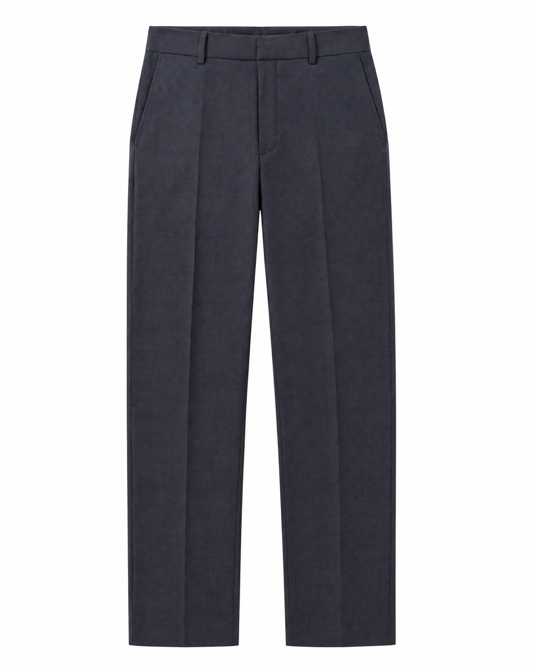 Pantalon de costume ajusté à tartan en laine marine