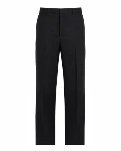 Pantalon de costume droit en laine noir