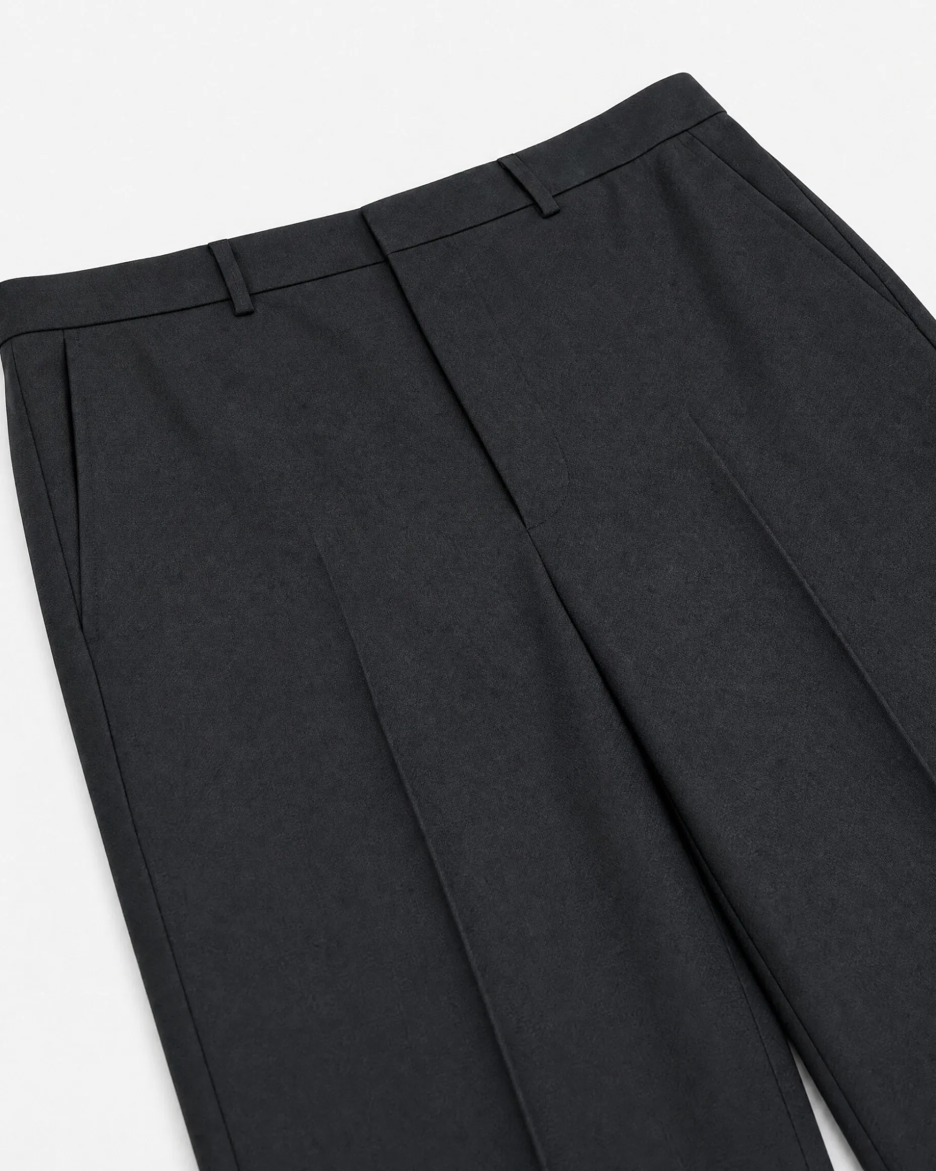 Pantalon de costume droit en laine gris anthracite