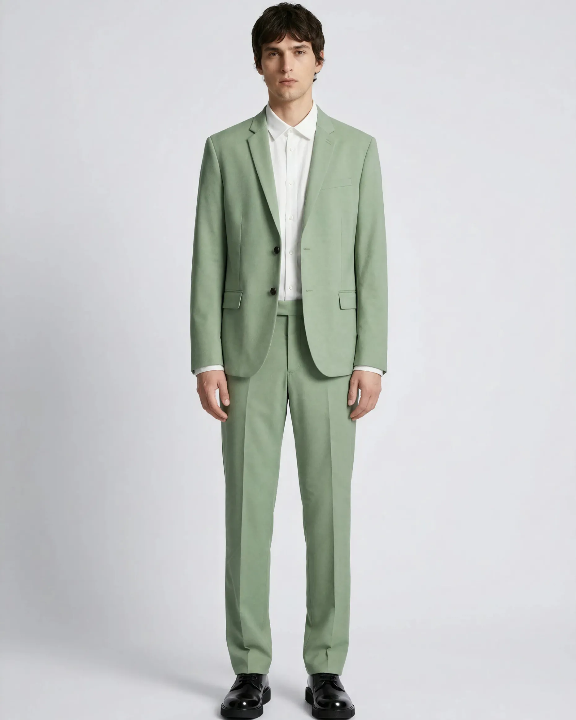 Pantalon de costume droit vert