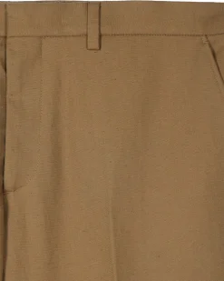 Pantalon de costume en coton lin bronze