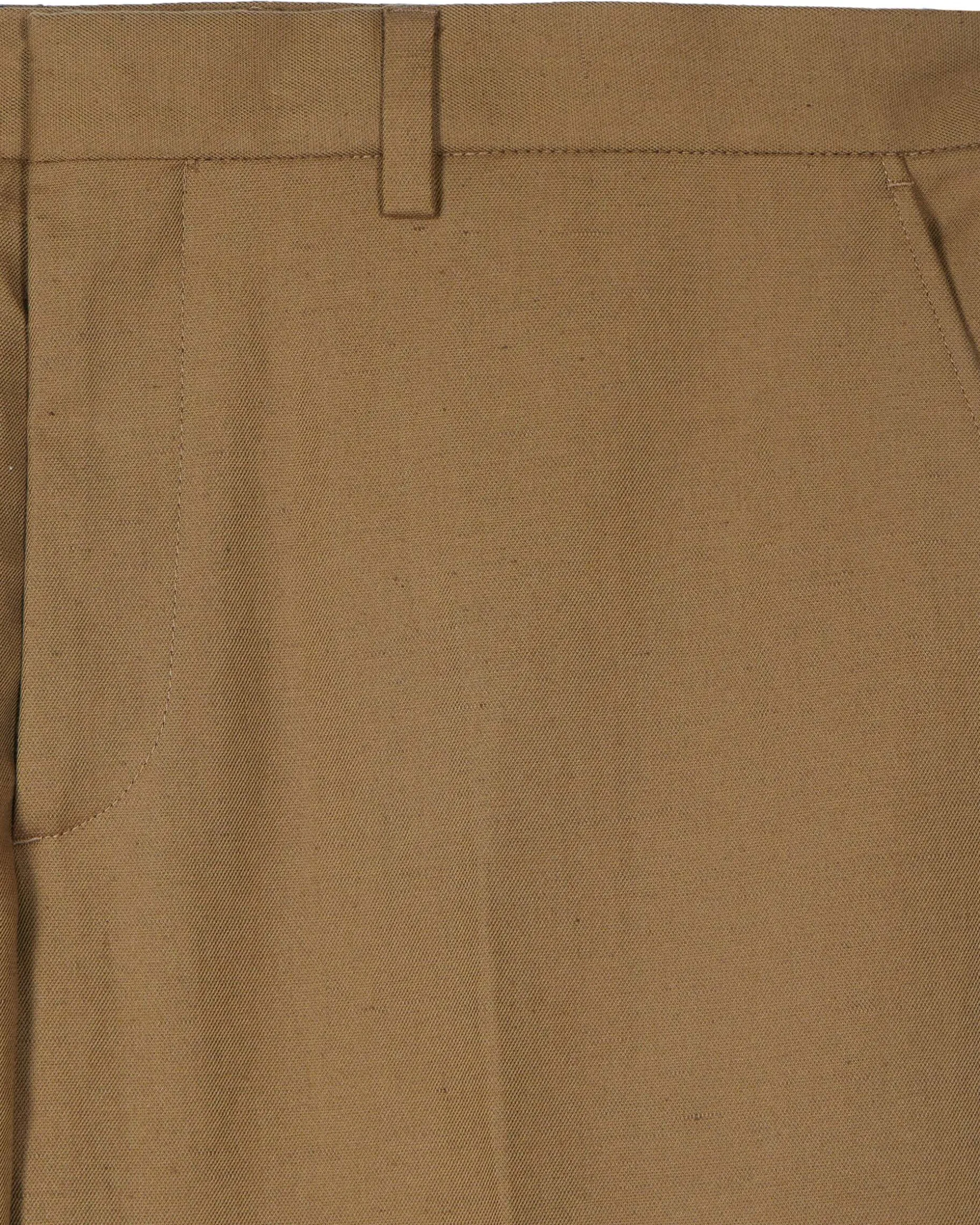 Pantalon de costume en coton lin bronze