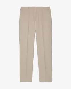 Pantalon de costume en coton lin beige
