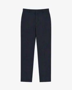 Pantalon de costume en laine ajusté noir