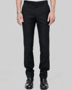 Pantalon de costume en laine ajusté noir