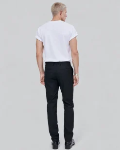 Pantalon de costume en laine ajusté noir