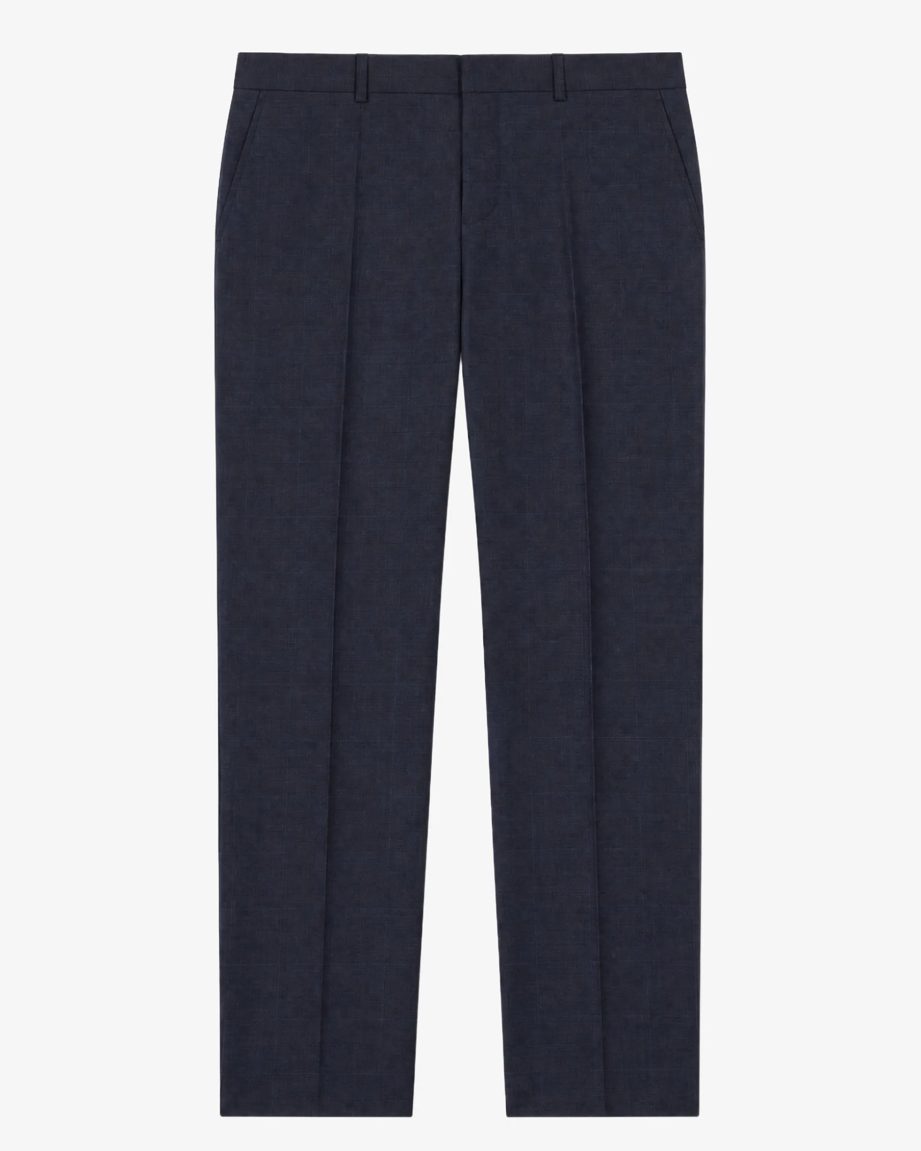 Pantalon de costume en laine ajusté bleu