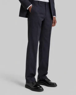 Pantalon de costume en laine droit marine