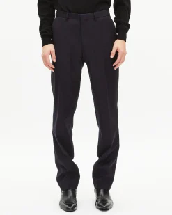Pantalon de costume à rayures marine