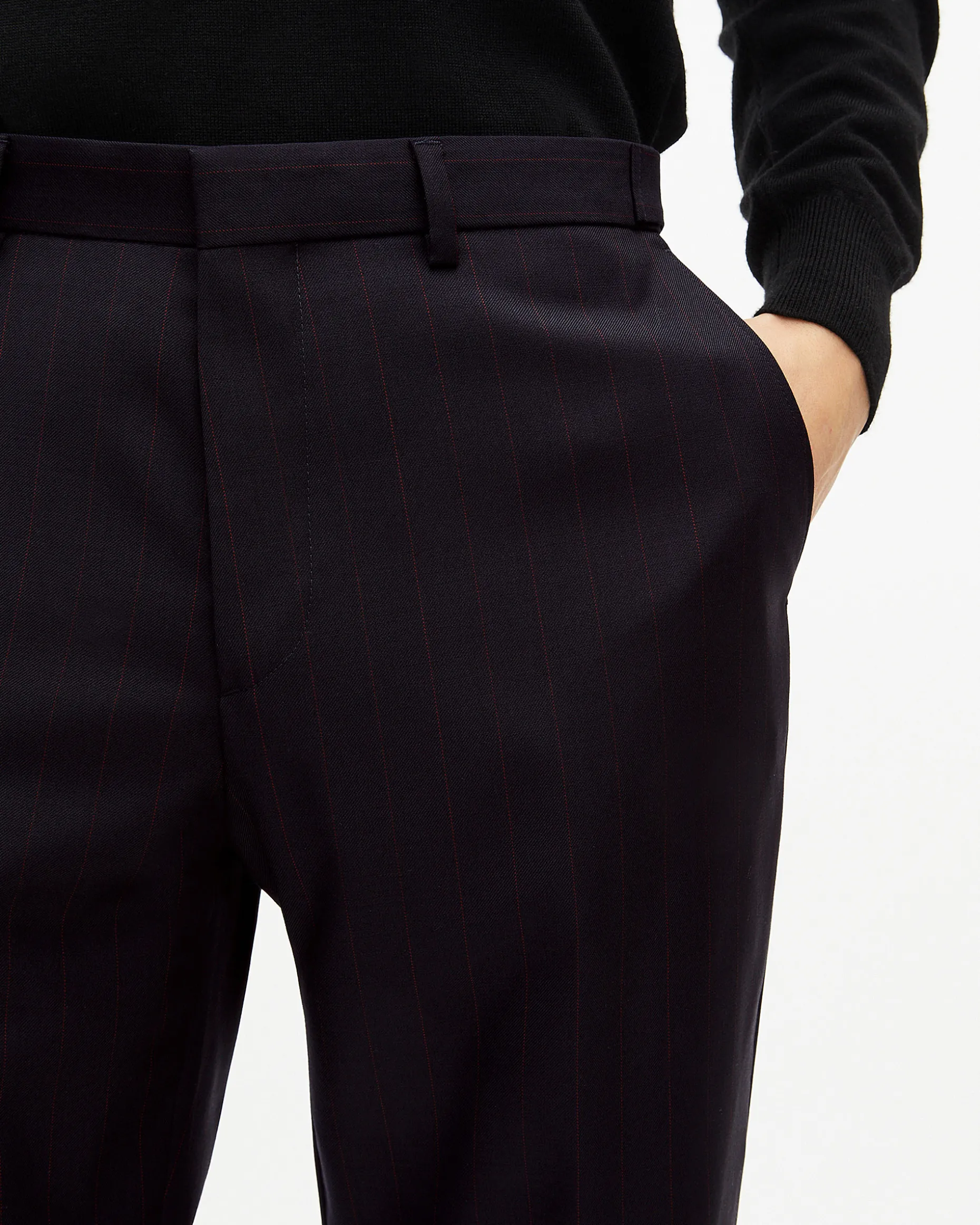 Pantalon de costume à rayures marine