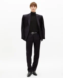 Pantalon de costume à rayures marine