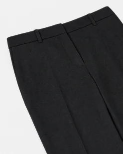 Pantalon de tailleur ajusté en laine noir
