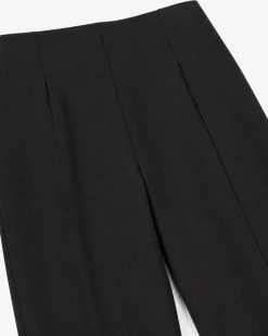 Pantalon de tailleur ajusté en laine mélangée noir