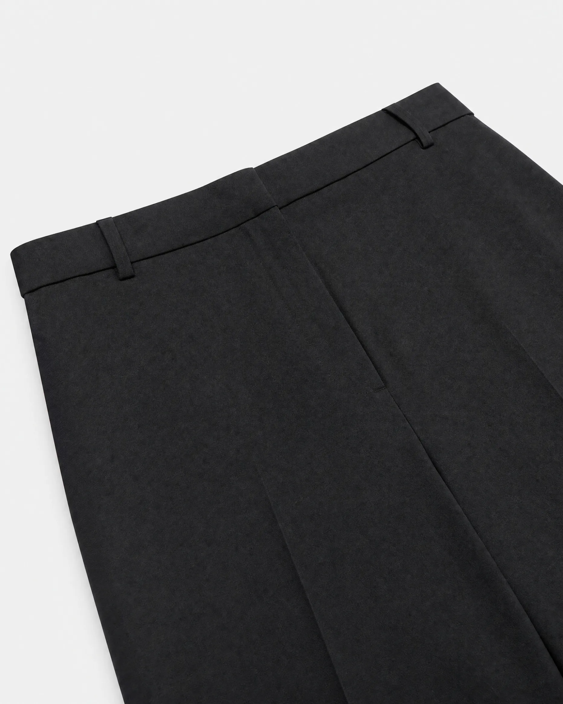 Pantalon de tailleur droit en laine mélangée noir