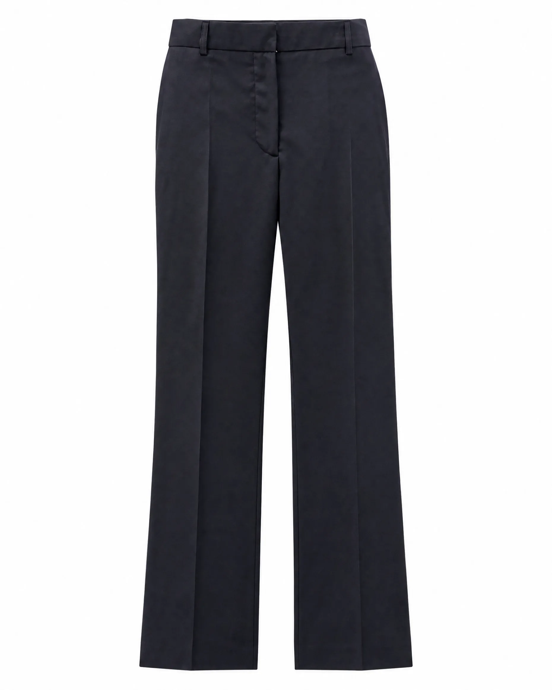 Pantalon de tailleur droit en laine marine