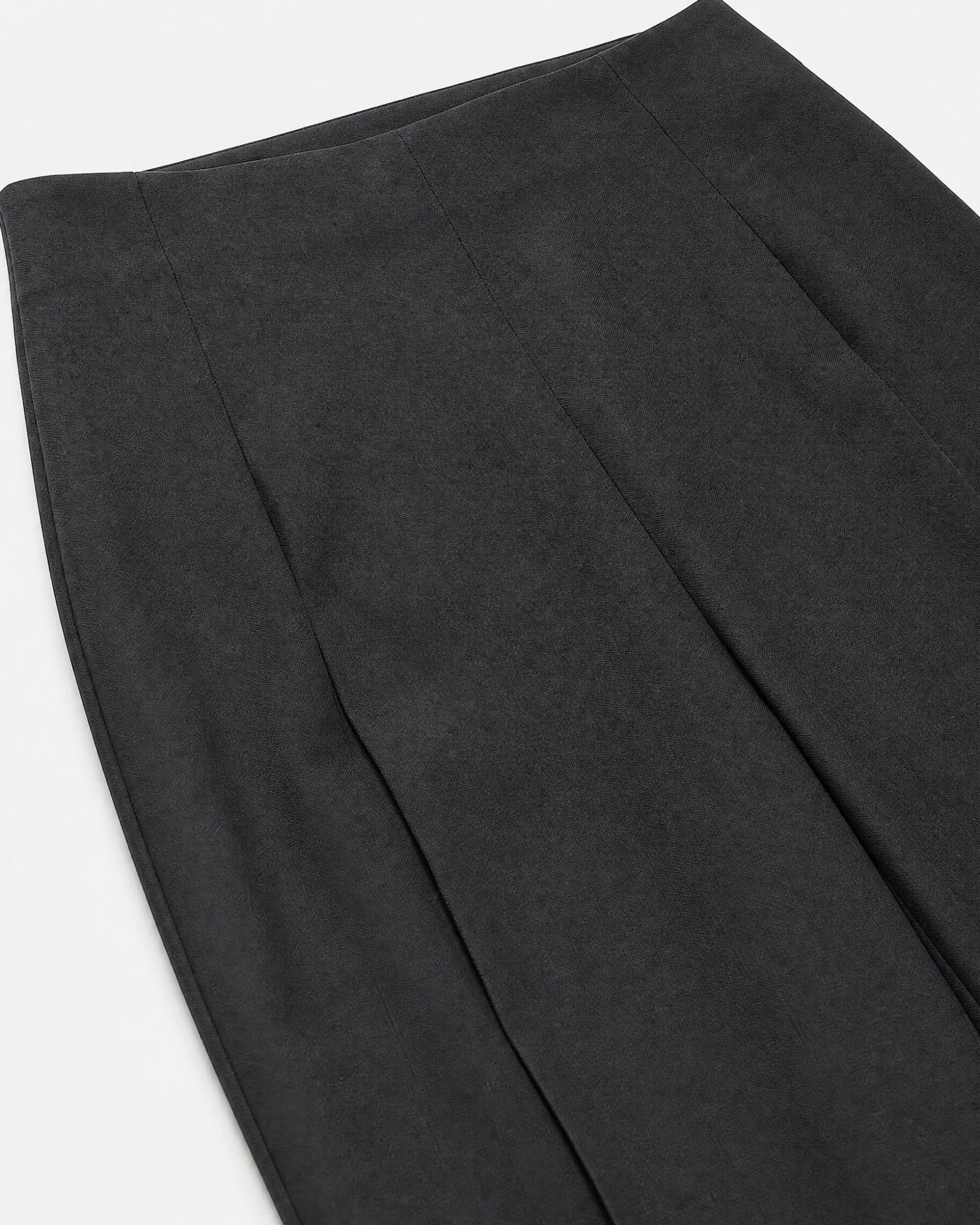 Pantalon de tailleur droit en laine mélangée noir