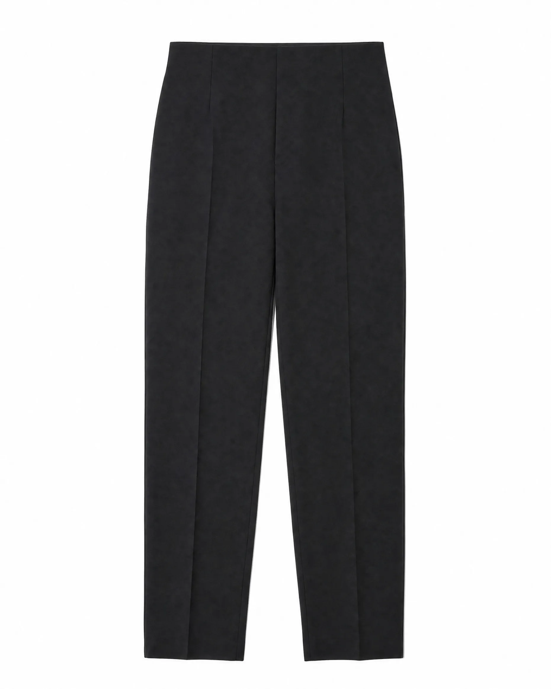 Pantalon de tailleur droit en laine mélangée noir