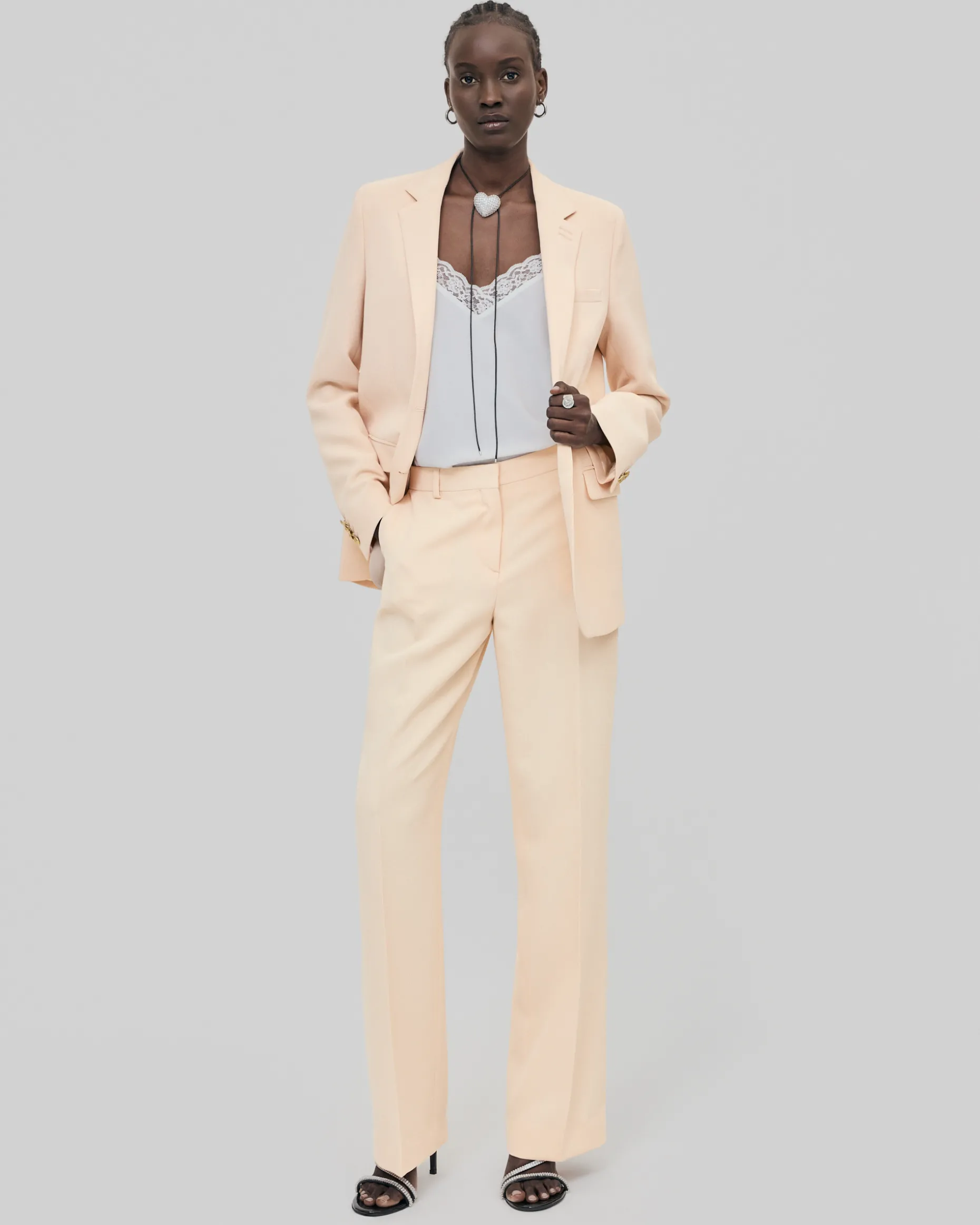Pantalon de tailleur droit pêche
