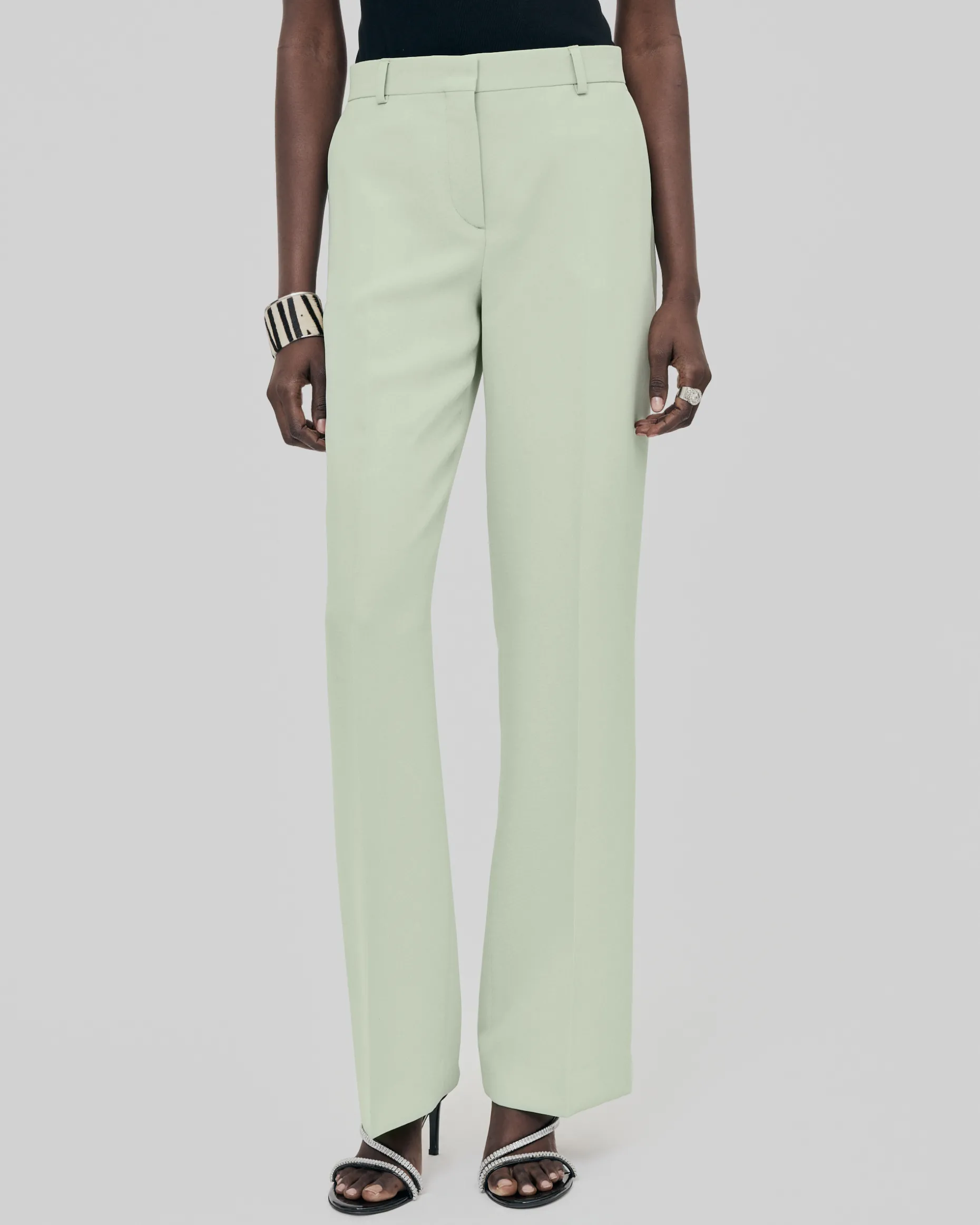 Pantalon de tailleur droit vert pastel