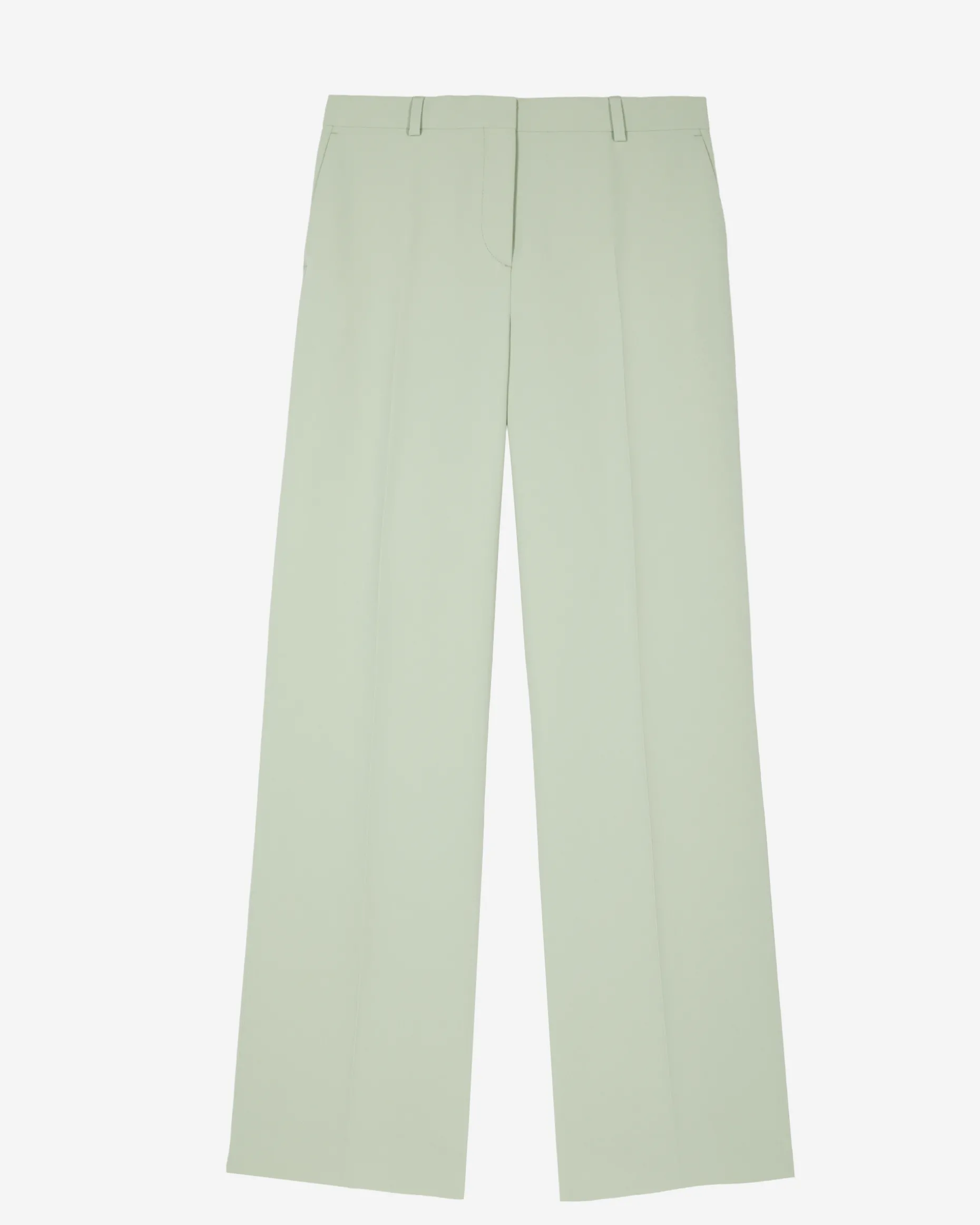 Pantalon de tailleur droit vert pastel