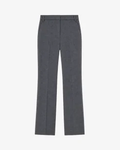 Pantalon de tailleur flare en laine mélangée gris
