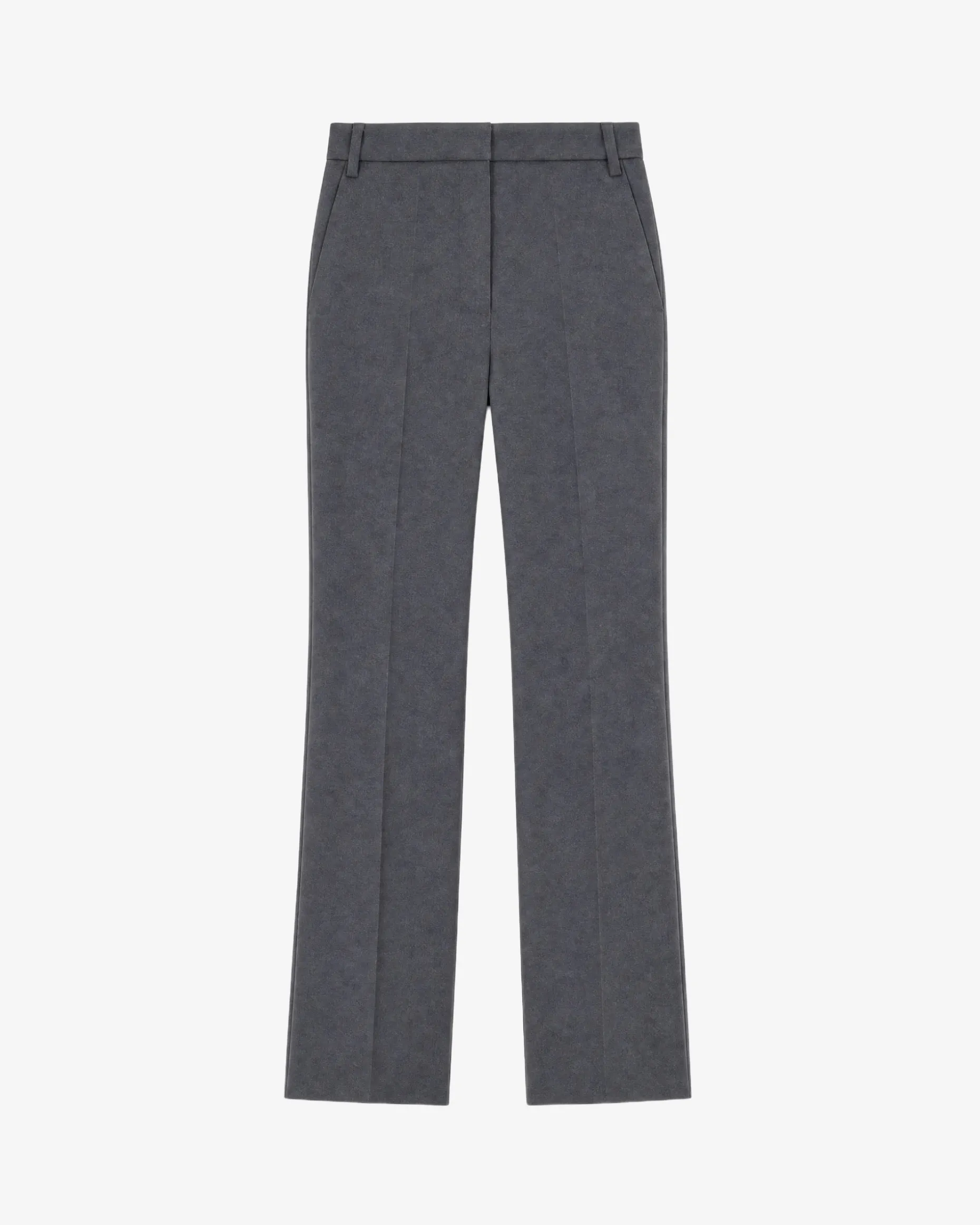 Pantalon de tailleur flare en laine mélangée gris